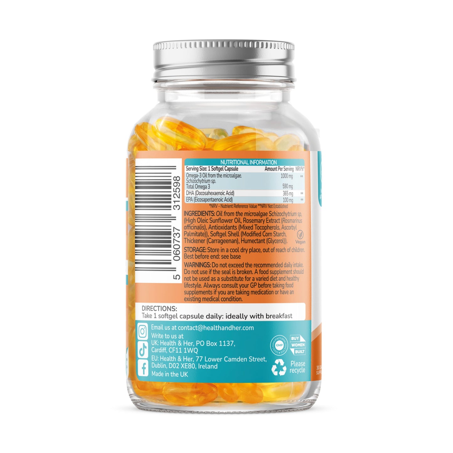 Health & Her Vegan Omega for Conception, Pregnancy and Into Early Motherhood