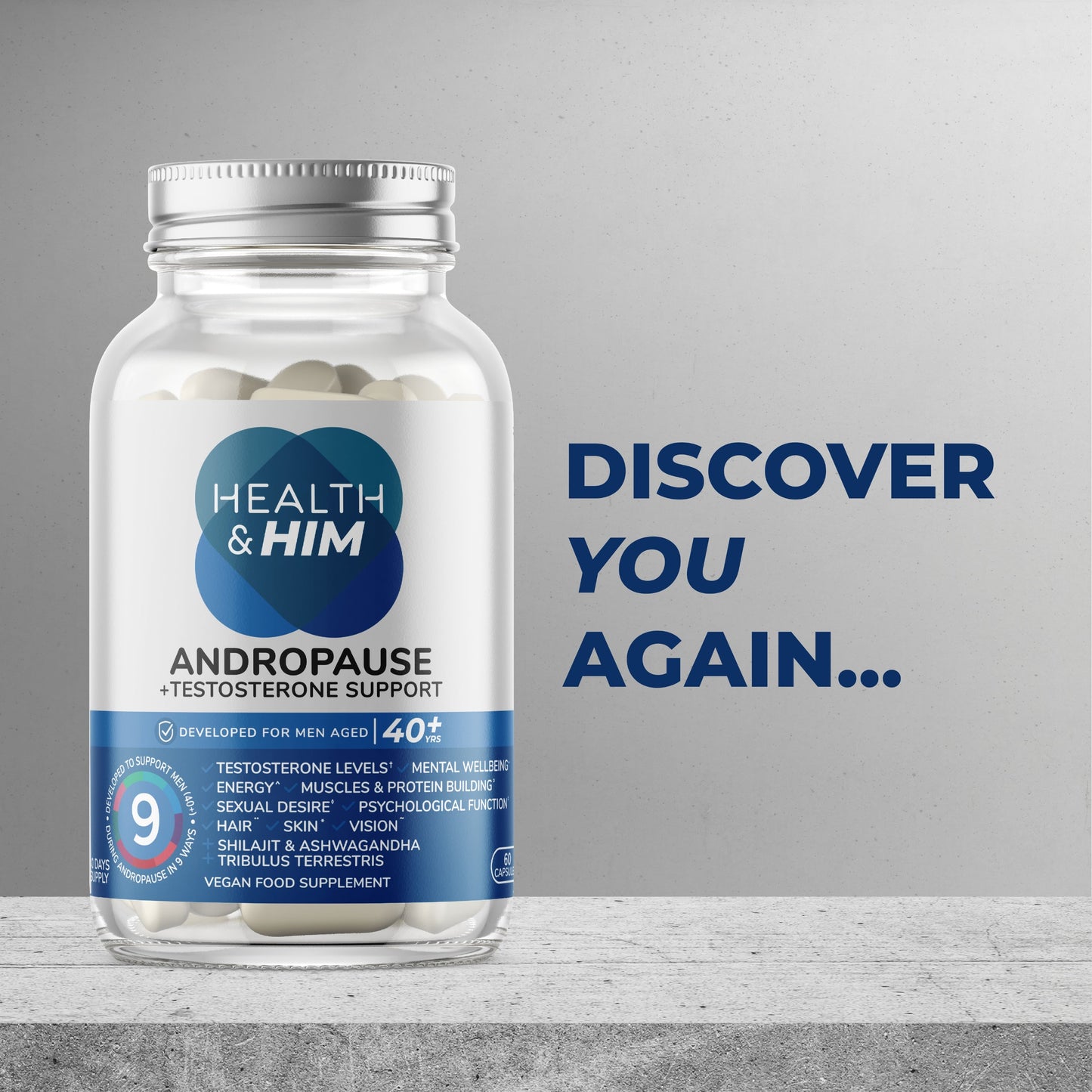 Health & Him Andropause 40+ Plus Testosterone Support