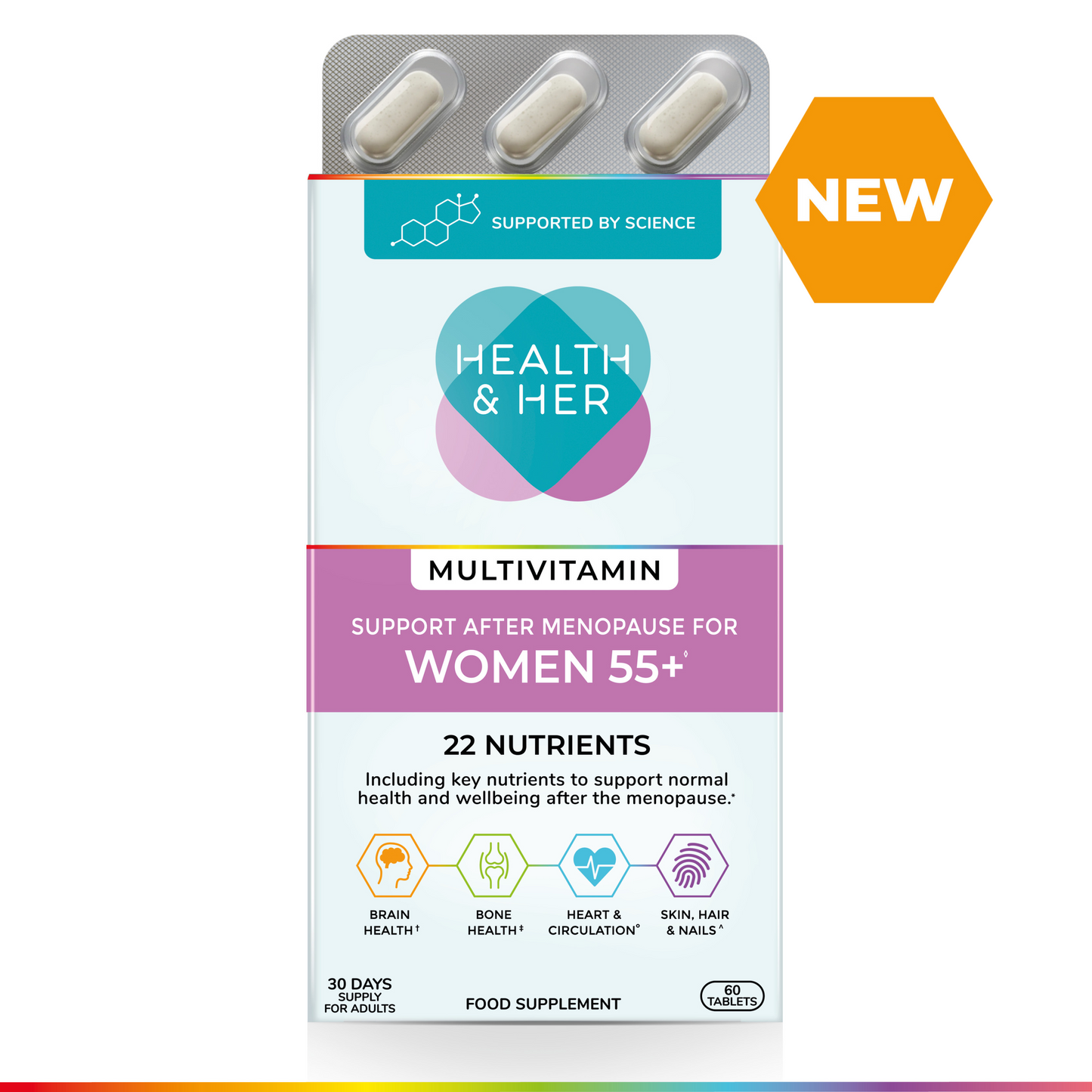 Health & Her Multivitamin Support After Menopause for Women 55+