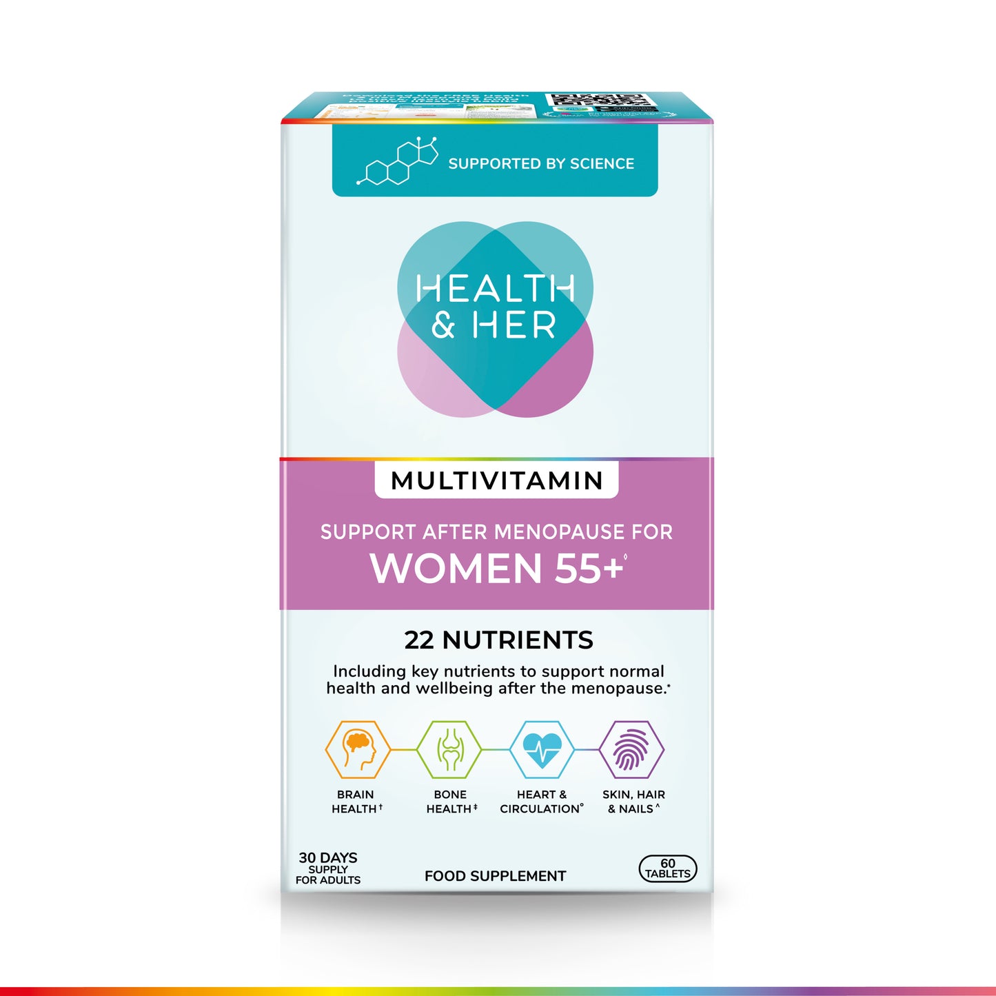 Health & Her Multivitamin Support After Menopause for Women 55+ - 60 Tablets - 30 day supply