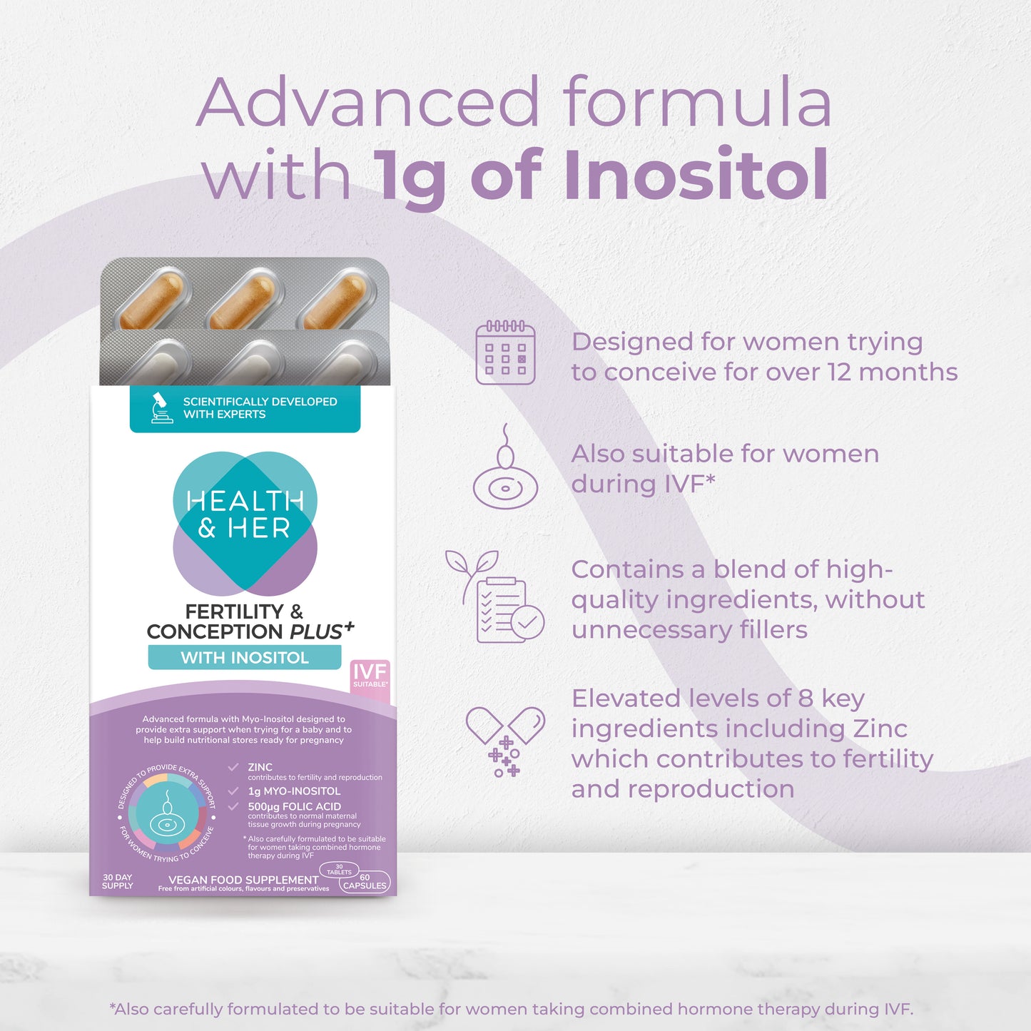 Health & Her Fertility & Conception PLUS+ Multi-Nutrient Support