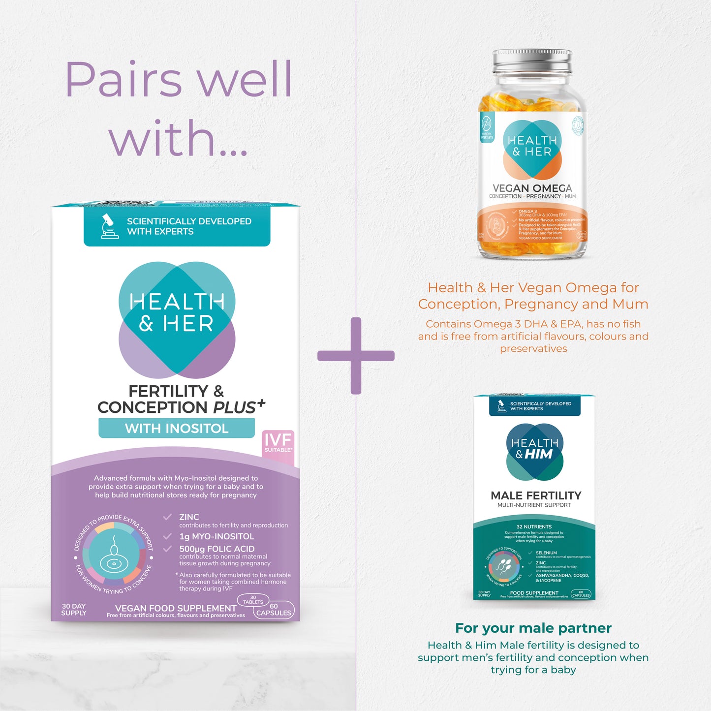 Health & Her Fertility & Conception PLUS+ Multi-Nutrient Support
