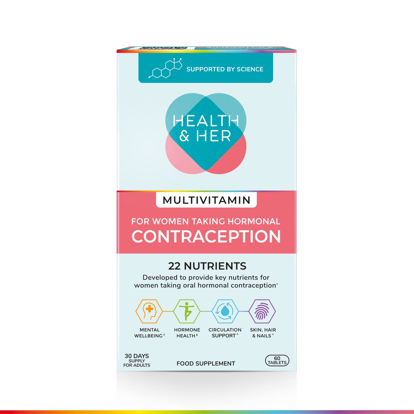 Health & Her Multivitamin for Women Taking Hormonal Contraception - 60 Tablets - 30 day supply