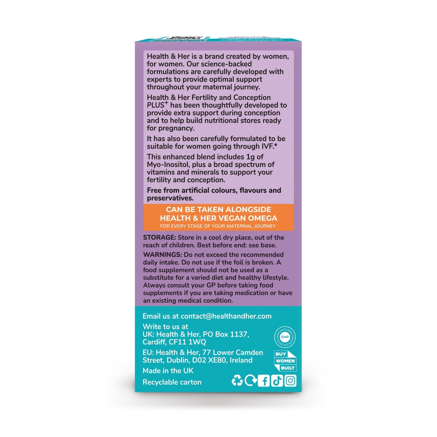 Health & Her Fertility & Conception PLUS+ Multi-Nutrient Support