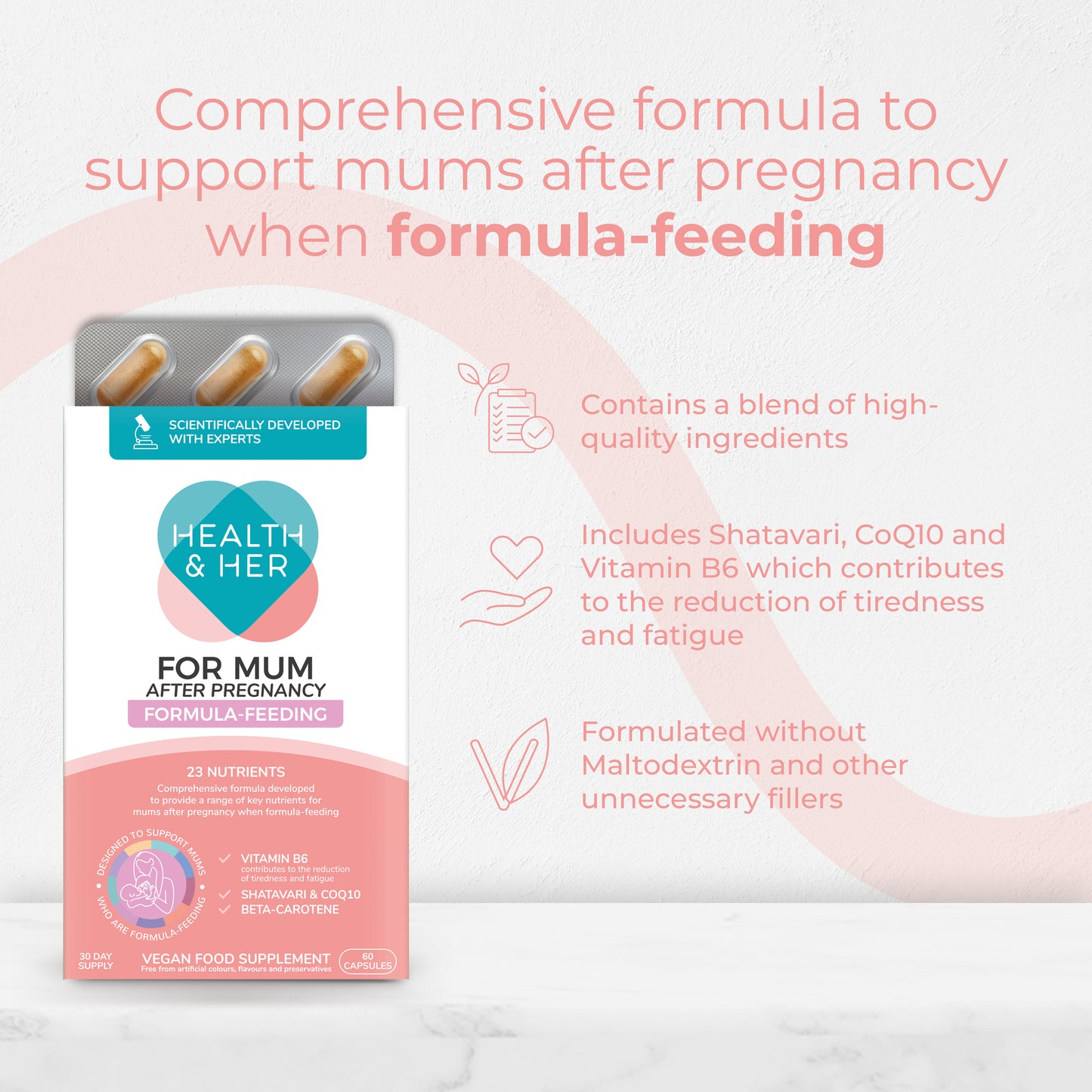 Health & Her For Mum After Pregnancy Formula-Feeding Multi-Nutrient Support