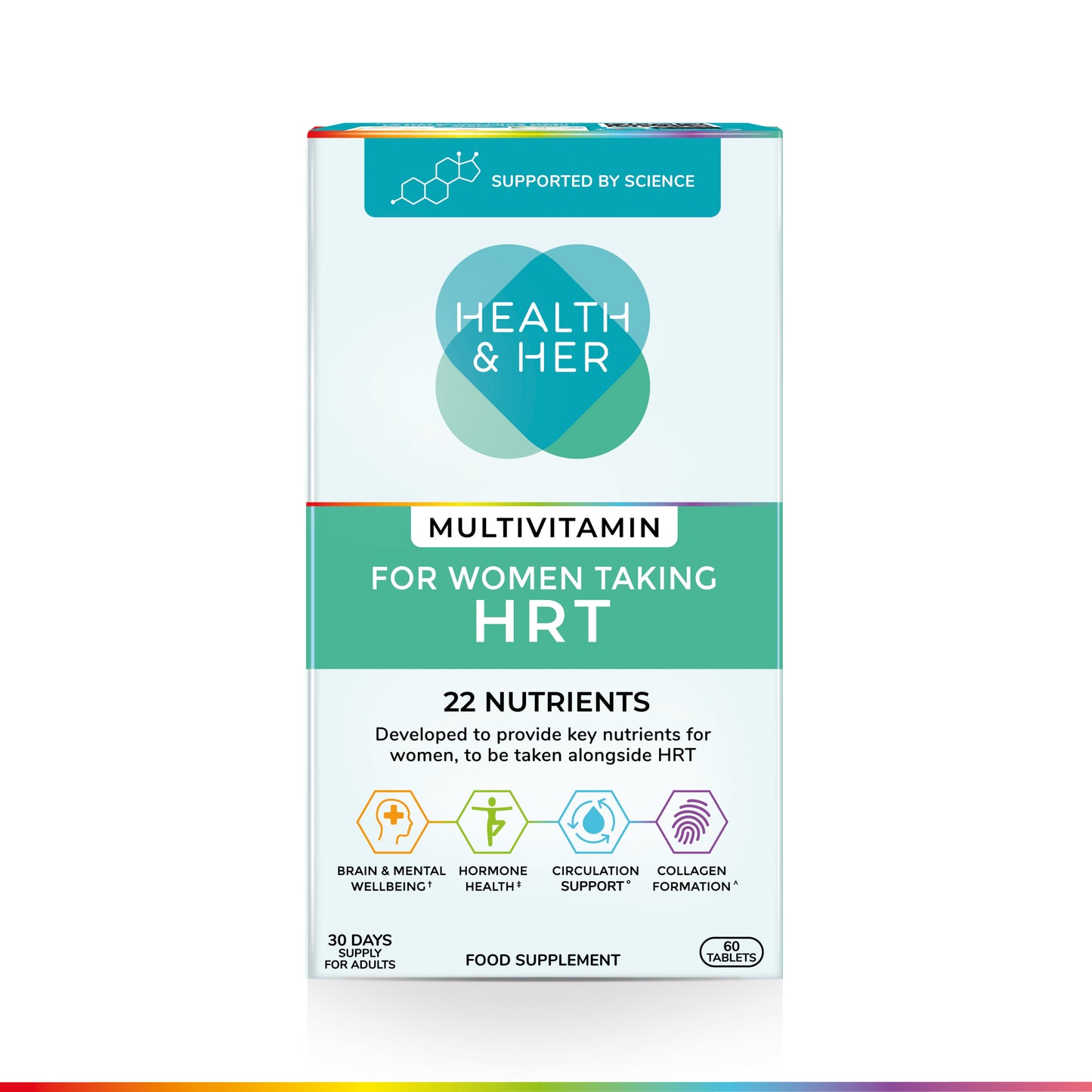 Health & Her Multivitamin for Women Taking Hormone Replacement Therapy (HRT) 60 Tablets - 30 day supply