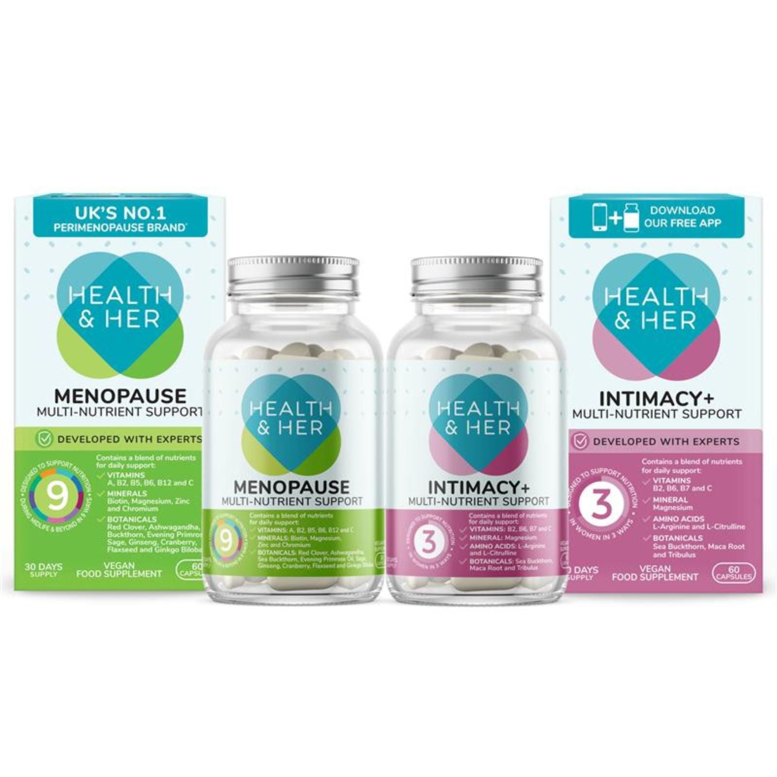 Health & Her Menopause Nutrient & Intimacy+ Support Bundle