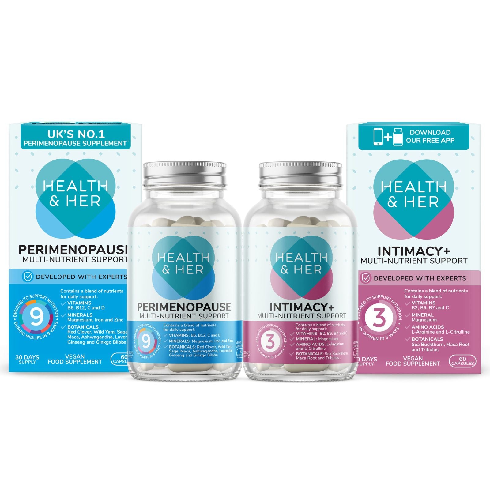 Health & Her Perimenopause Nutrient & Intimacy+ Support Bundle