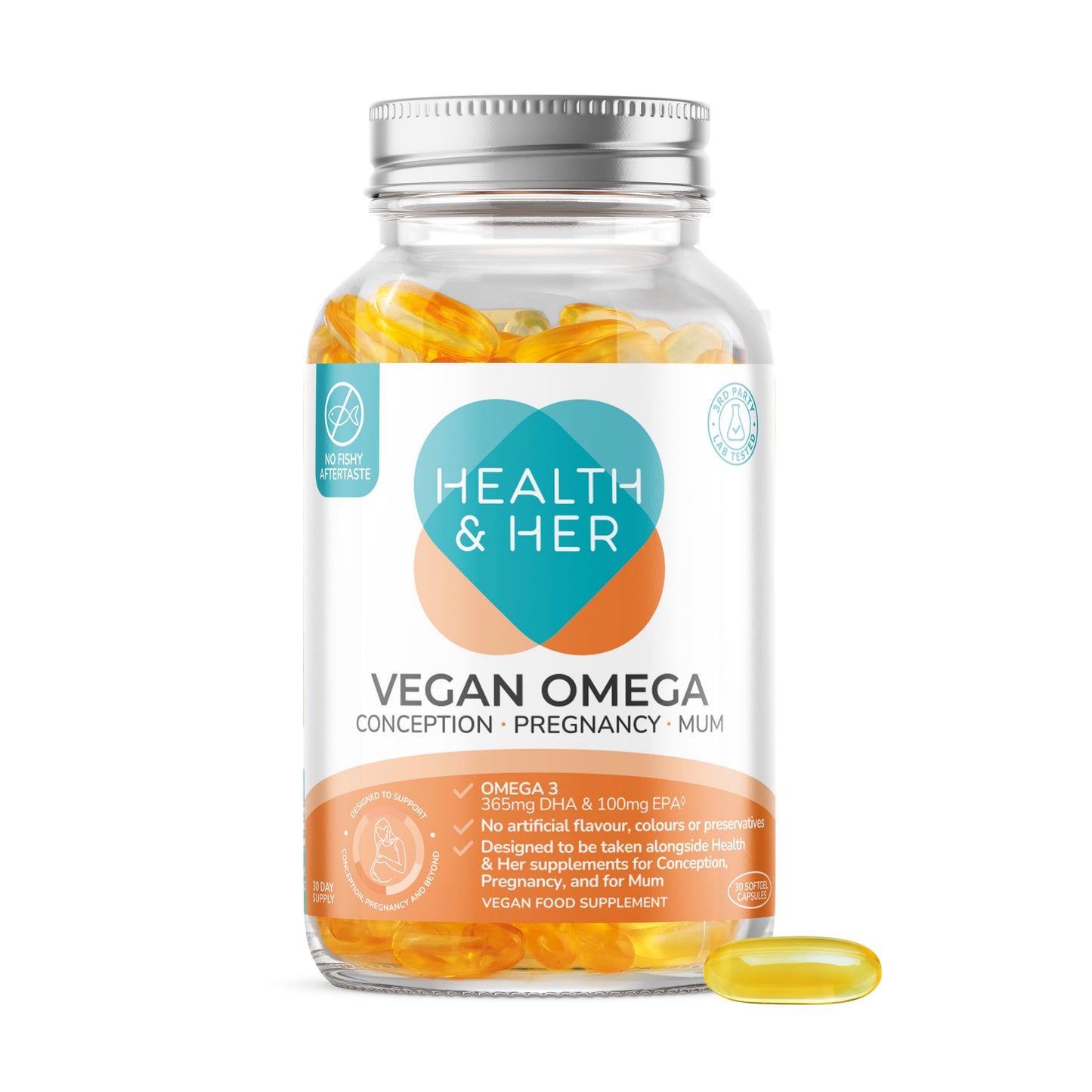 Health & Her Vegan Omega for Conception, Pregnancy and Into Early Motherhood