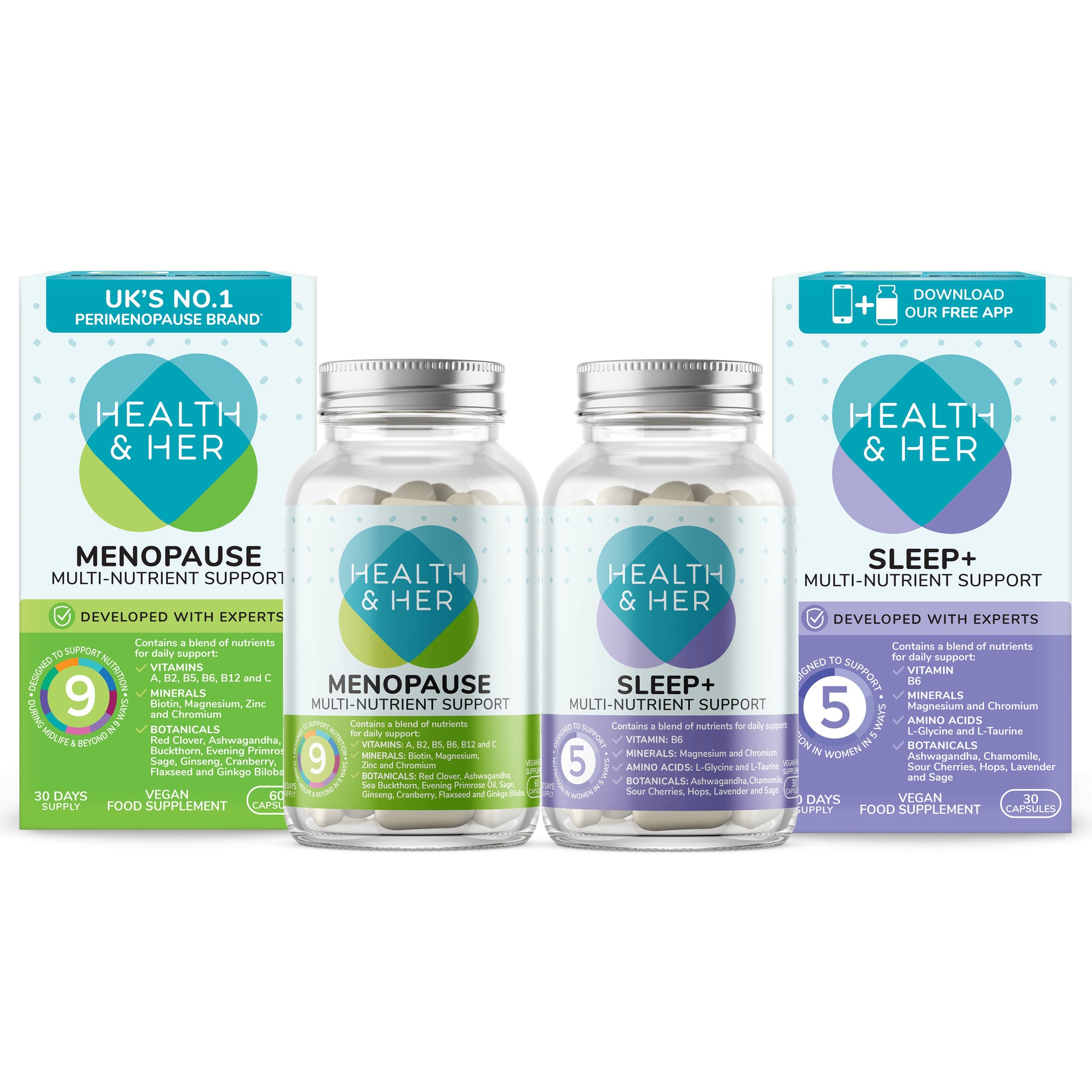 Health & Her Menopause Nutrient Day & Night Support Bundle