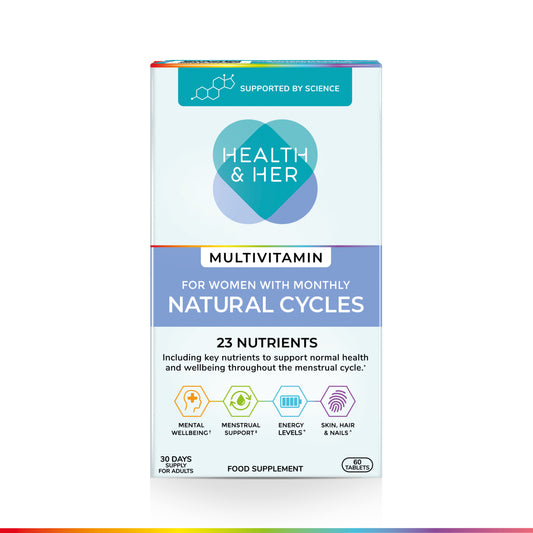 Health & Her Multivitamin for Women with Monthly Natural Cycles - 60 Tablets - 30 day supply