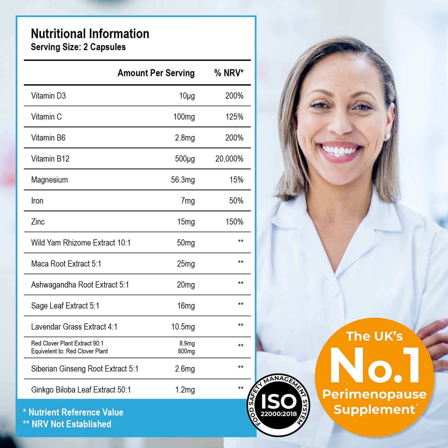 Health & Her Perimenopause Multi-Nutrient Support Supplement Ingredients
