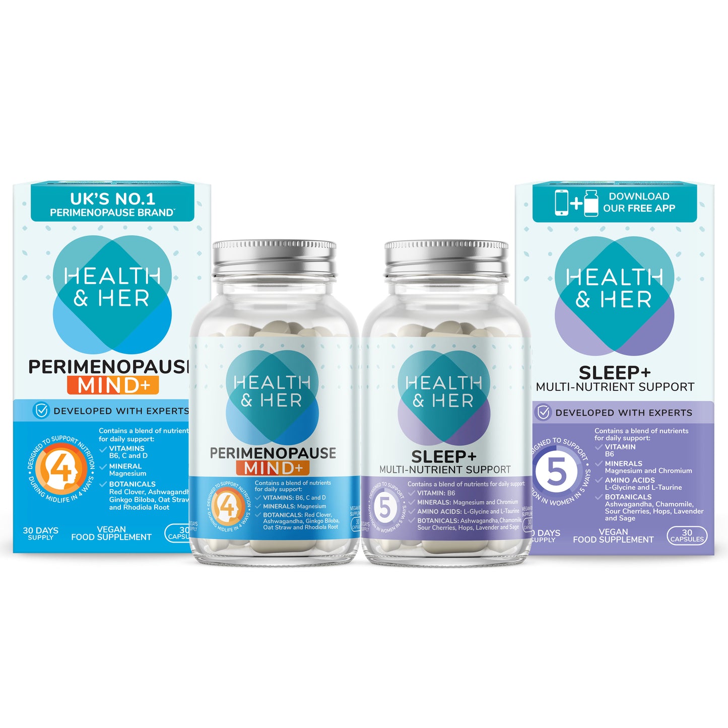 Health & Her Perimenopause Mind+ Day & Night Supplement Bundle