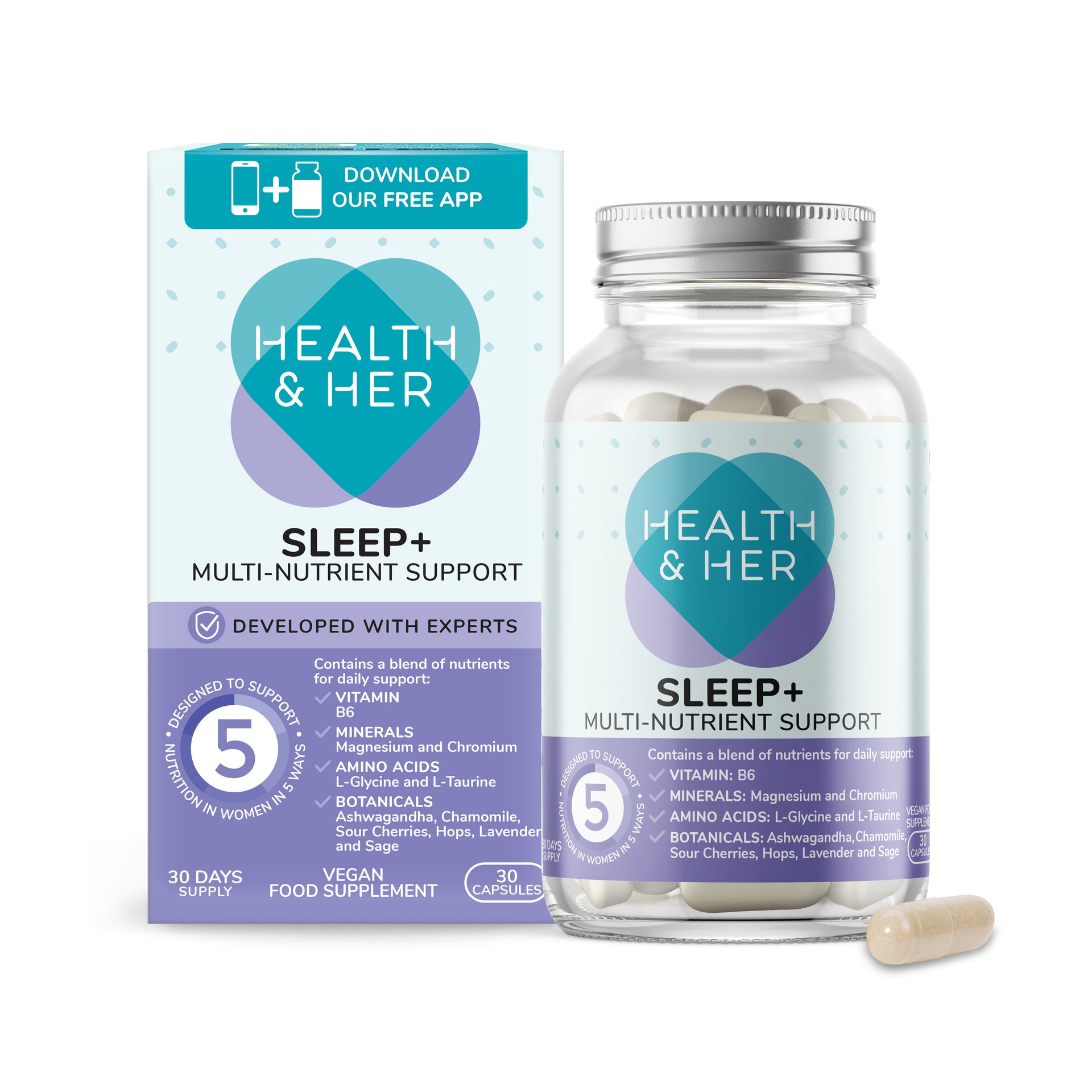 Health & Her Sleep+ Nutrient Supplement