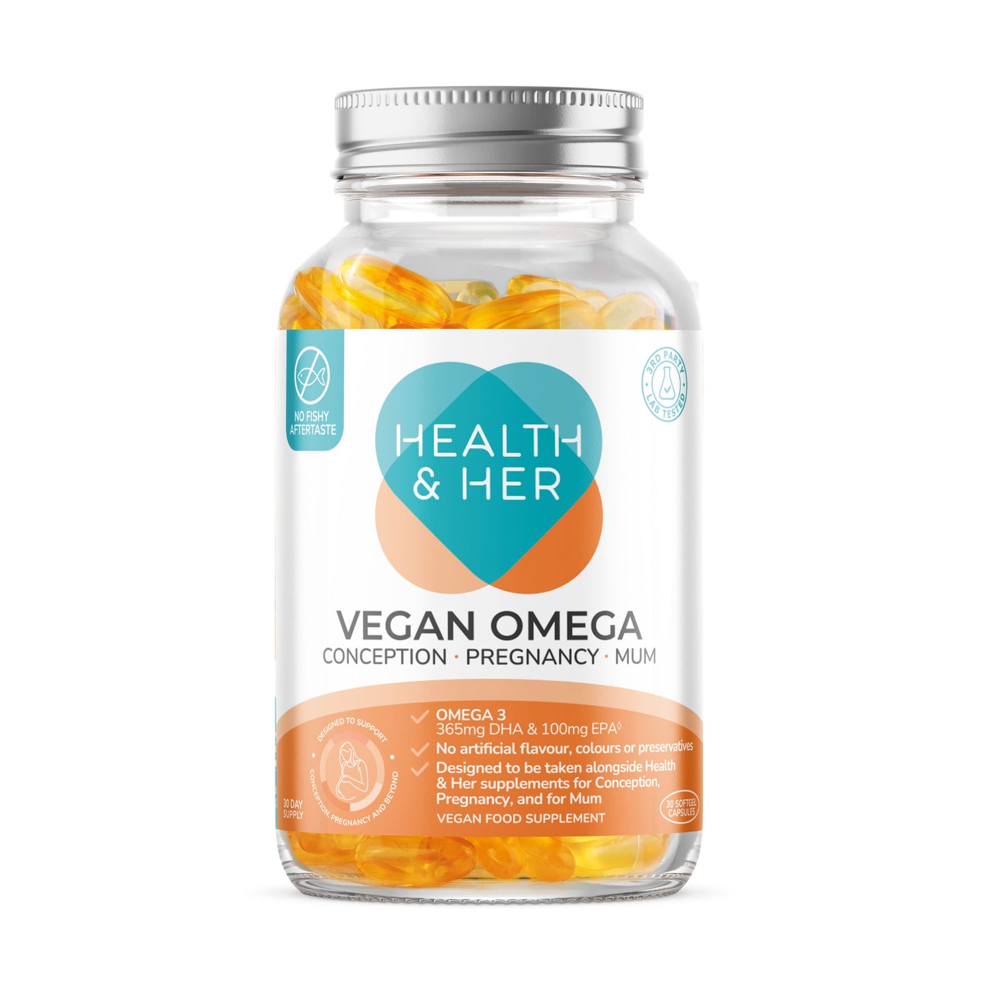 Health & Her Vegan Omega for Conception, Pregnancy and Into Early Motherhood