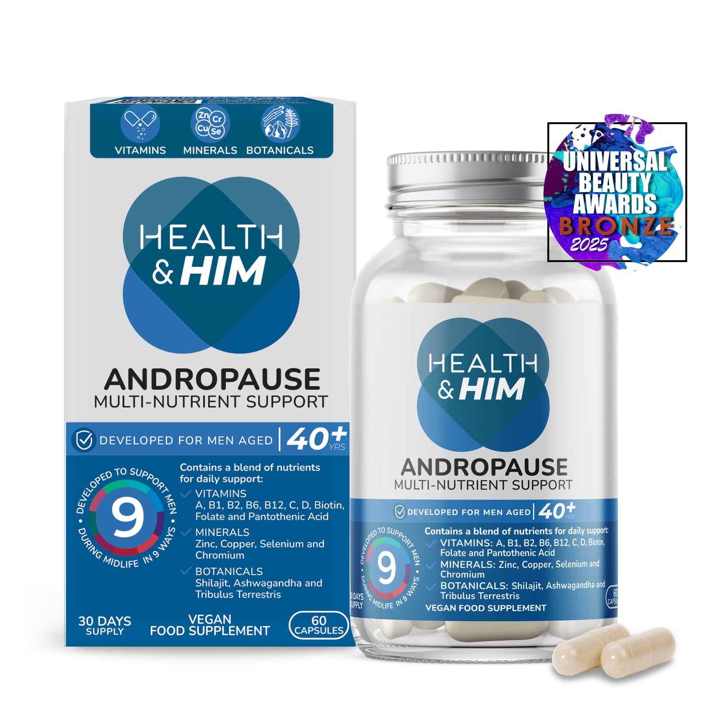 Health & Him Andropause 40+ Plus Testosterone Support