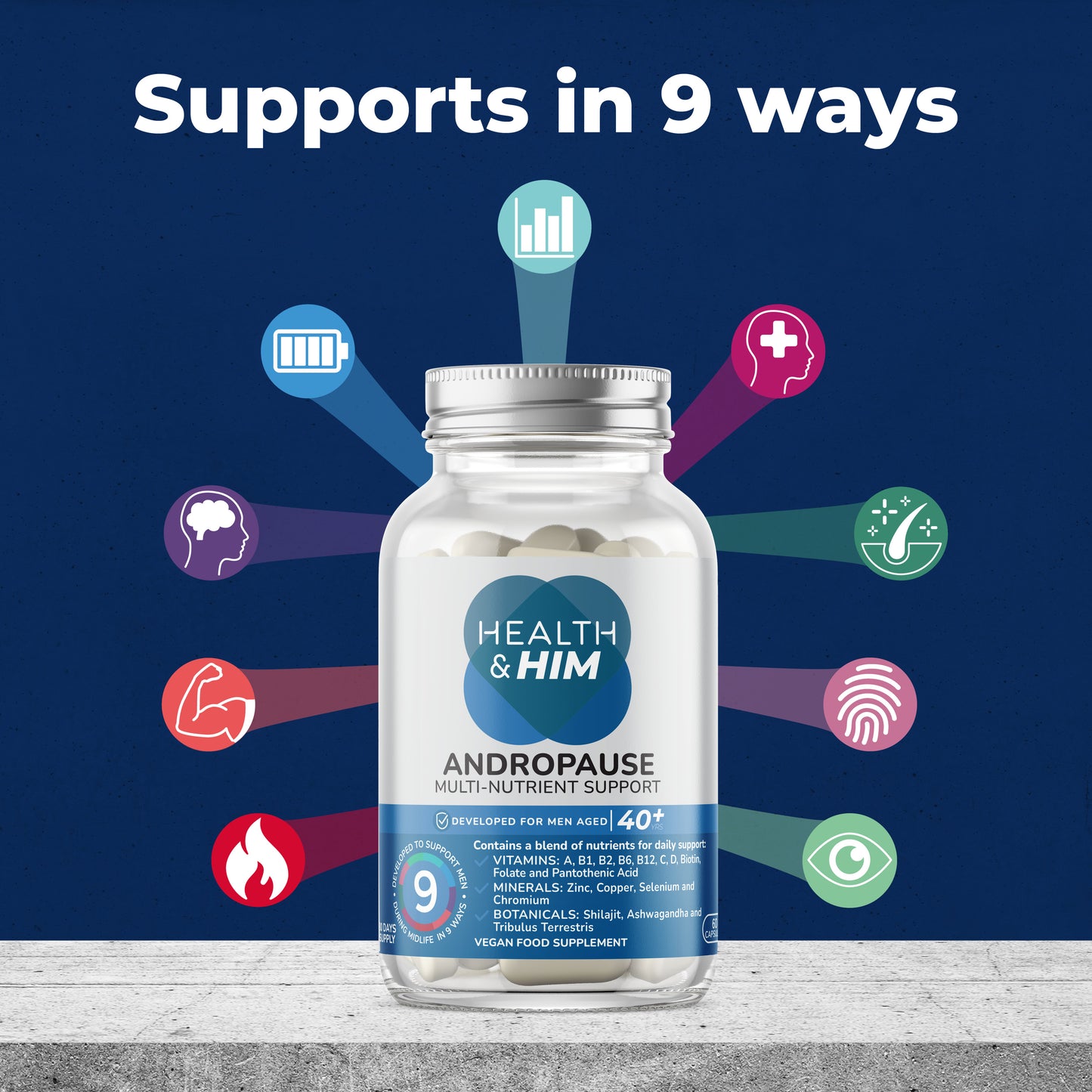 Health & Him Andropause 40+ Plus Testosterone Support