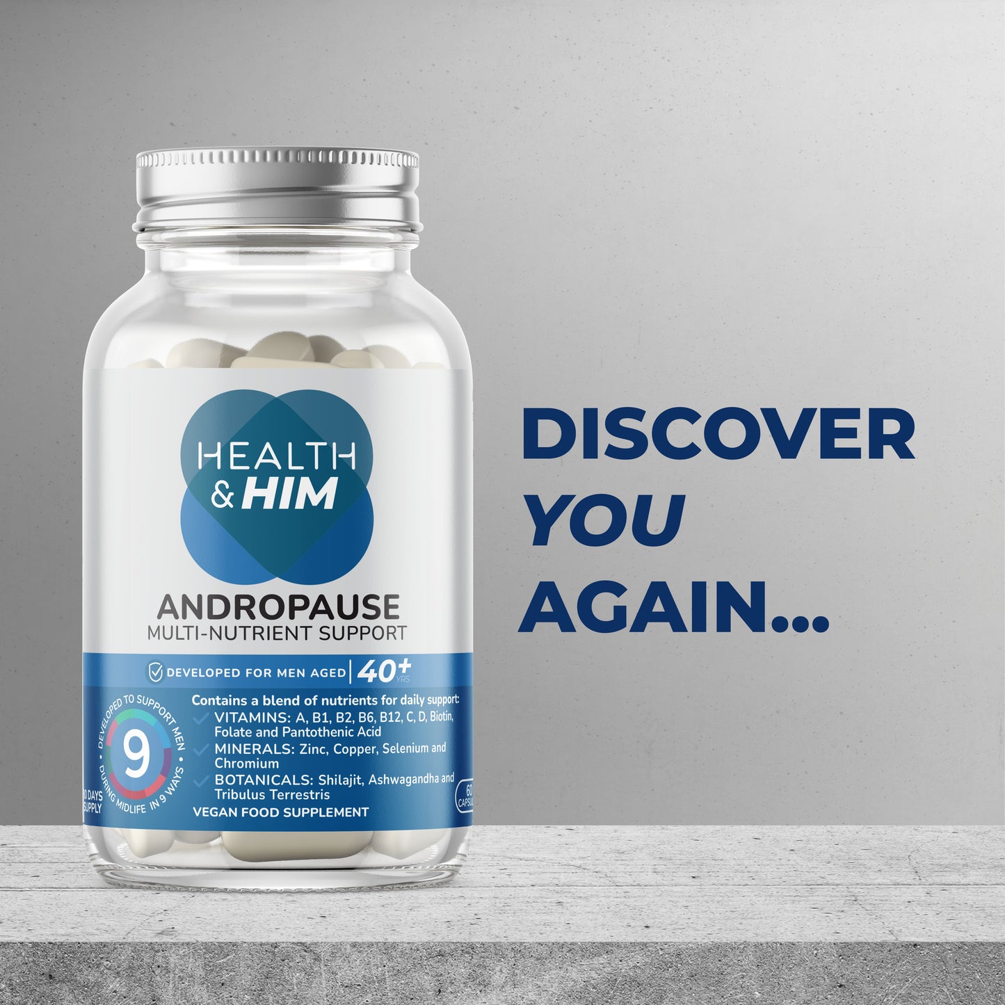 Health & Him Andropause 40+ Plus Testosterone Support