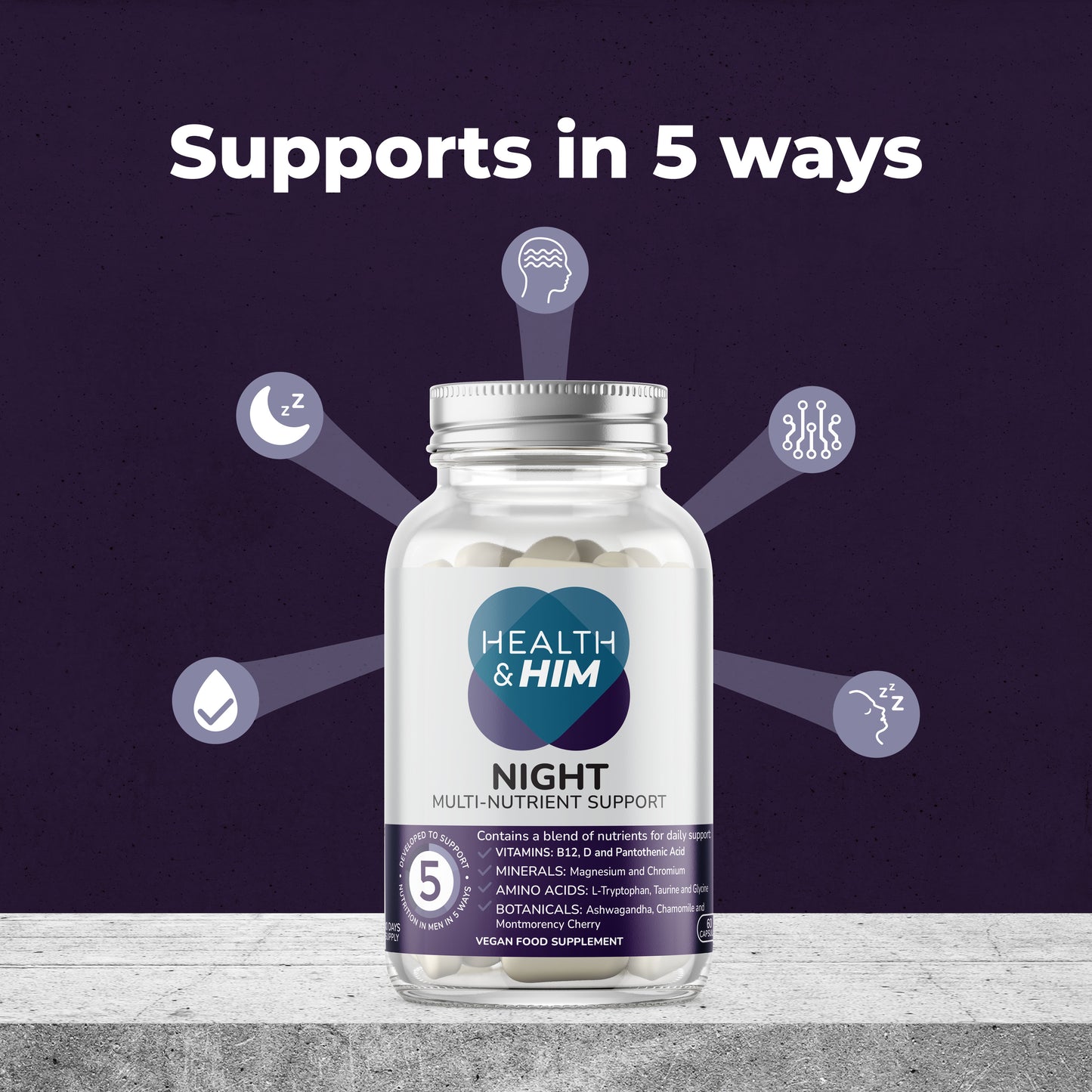 Health & Him Night Multi-Nutrient Support