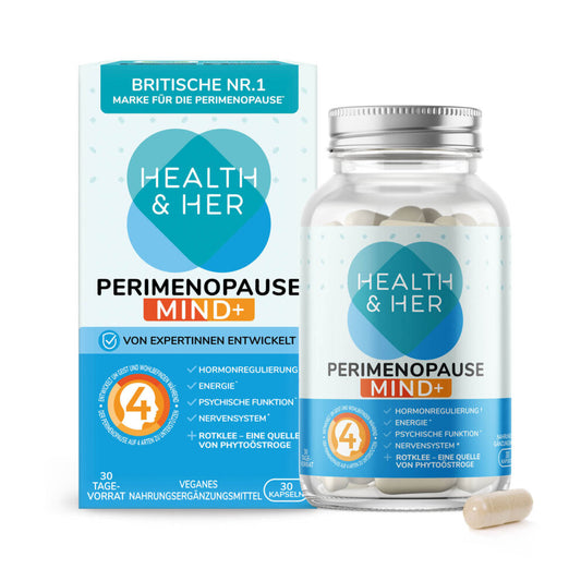 Health & Her Mind+ Nahrungsergänzungsmittel für das Gedächtnis in der Perimenopause